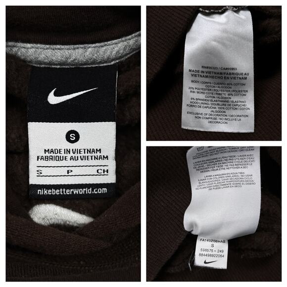 Y2K Rare Nike Center Swoosh Brown Hoodie Womens Sweatshirt Small Vintage - Picture 8 of 16